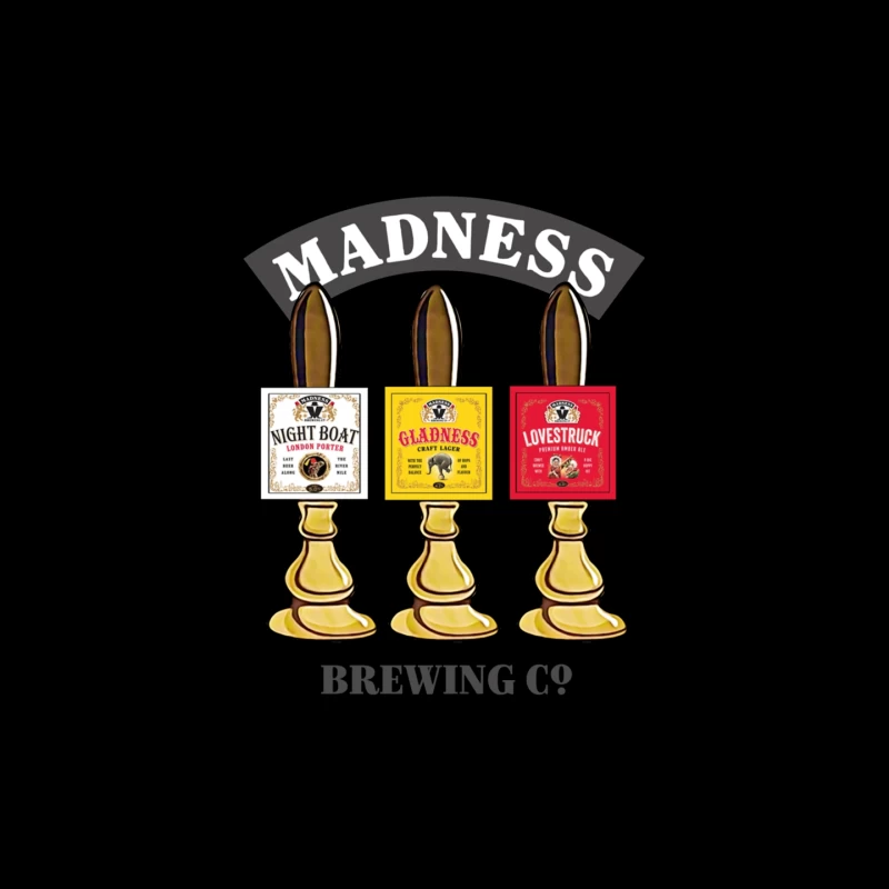 Madness Brewing Company Beer Tap Handles with Classic Labels Mouse Pad