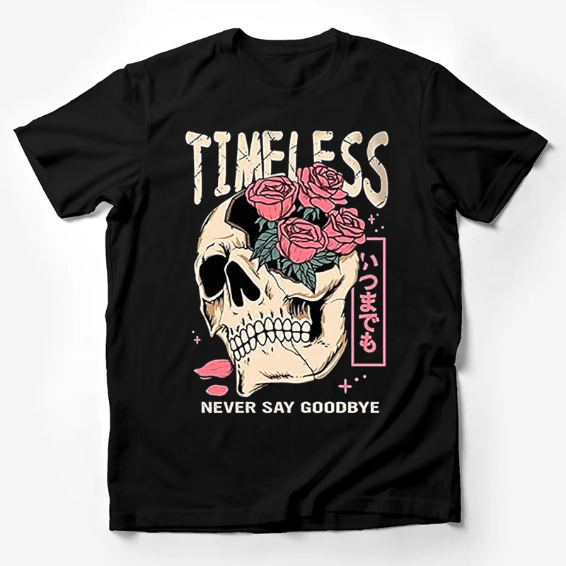Zeitloser Schädel mit Rosen Herren T-Shirt