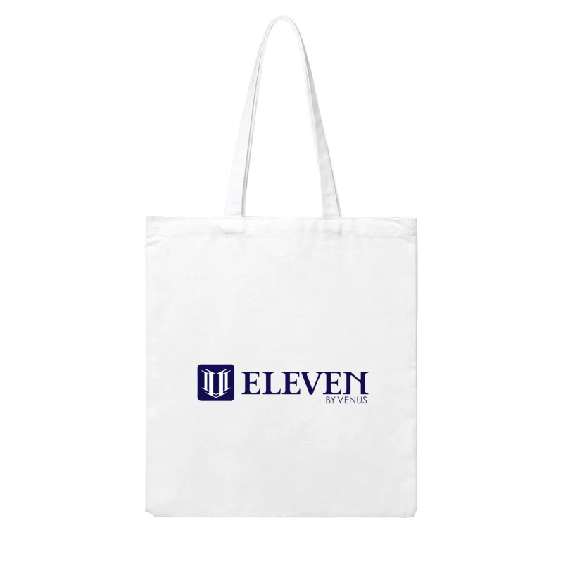 Modern Navy Blue Eleven by Venus Logo Design Cotton Tote Bag