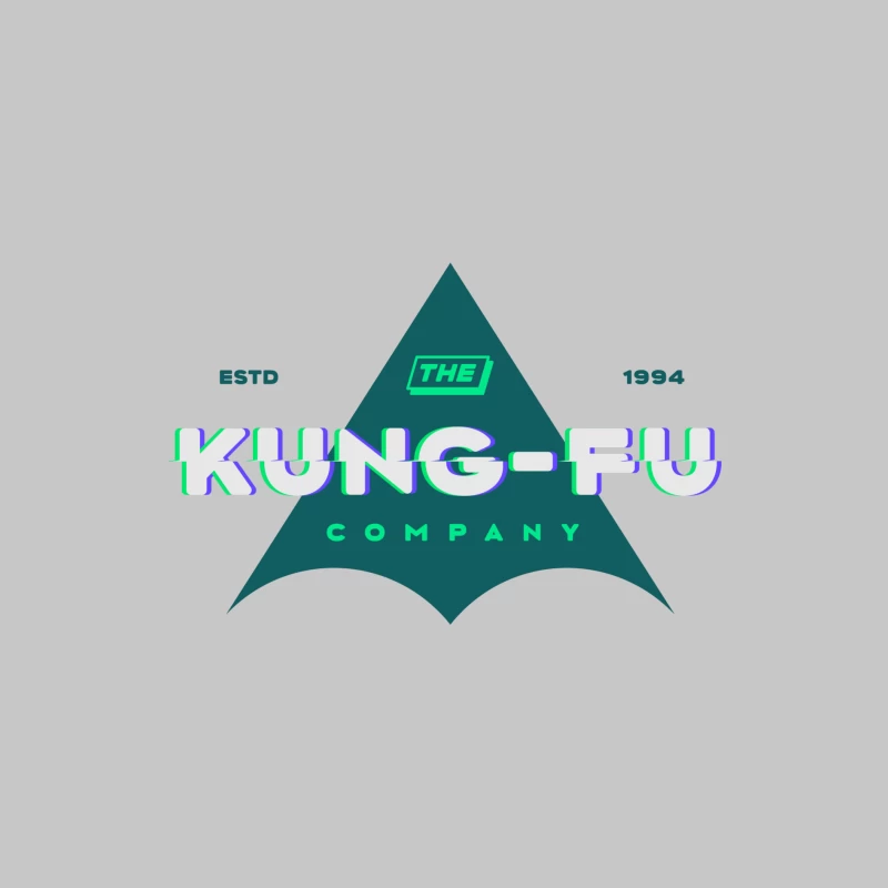 Kung-Fu Logo mit Retro-Elementen Herren Langarm T-Shirt