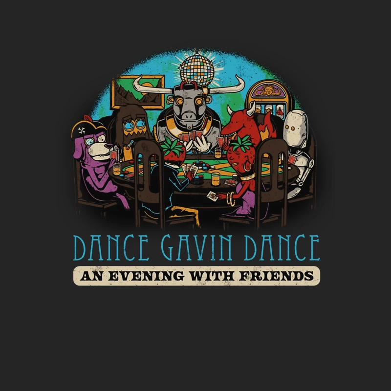 Dance Gavin Dance: Cartoon Characters Playing Poker Under Disco Ball Female Pullover Sweatshirt