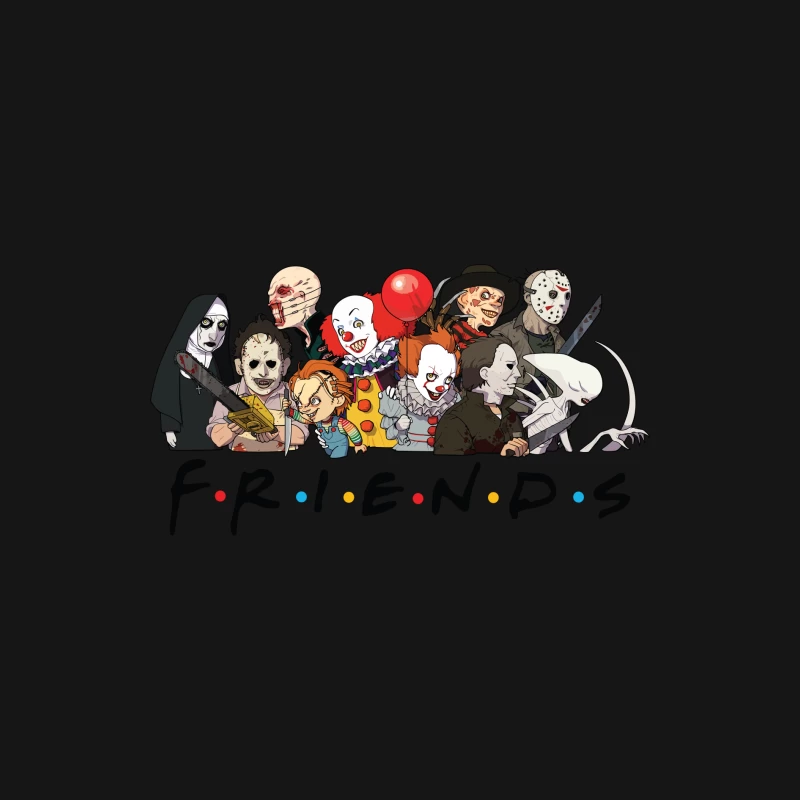 Horror Characters Parodying Friends Female Long Sleeve T-Shirt