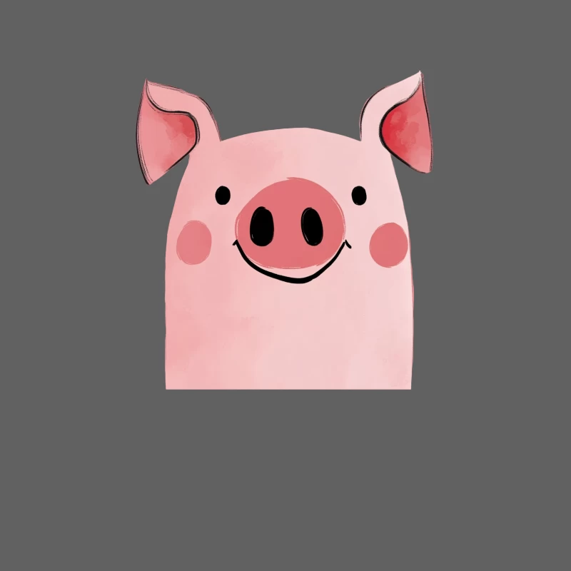 Cute Smiling Cartoon Pig Illustration Male Tank Top