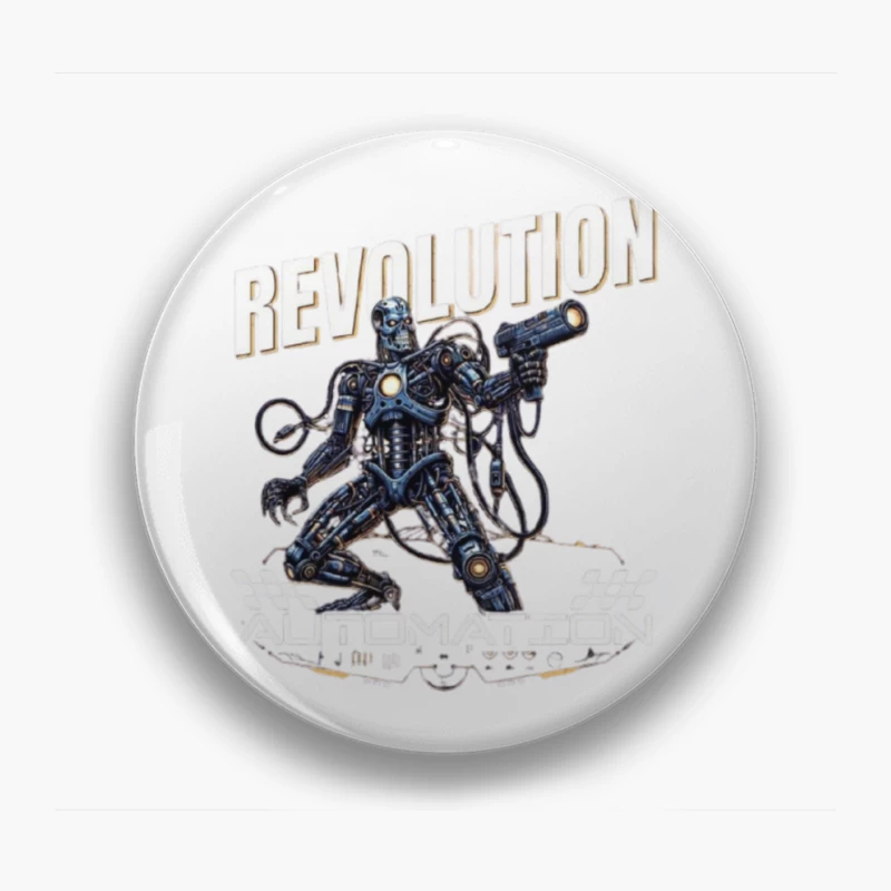 Combat Robot Revolution Sci-Fi Art Pin