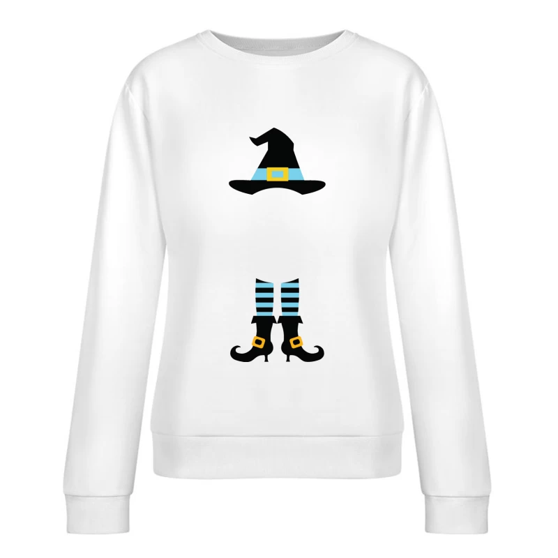 Chapeau de sorcière avec des jambes rayées Femme Sweat-shirt à enfiler