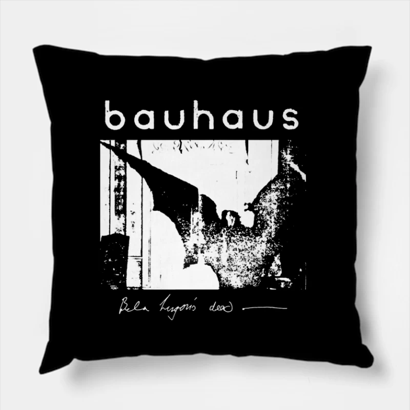 Vintage Bauhaus Typography and Abstract Design Study Throw Pillow