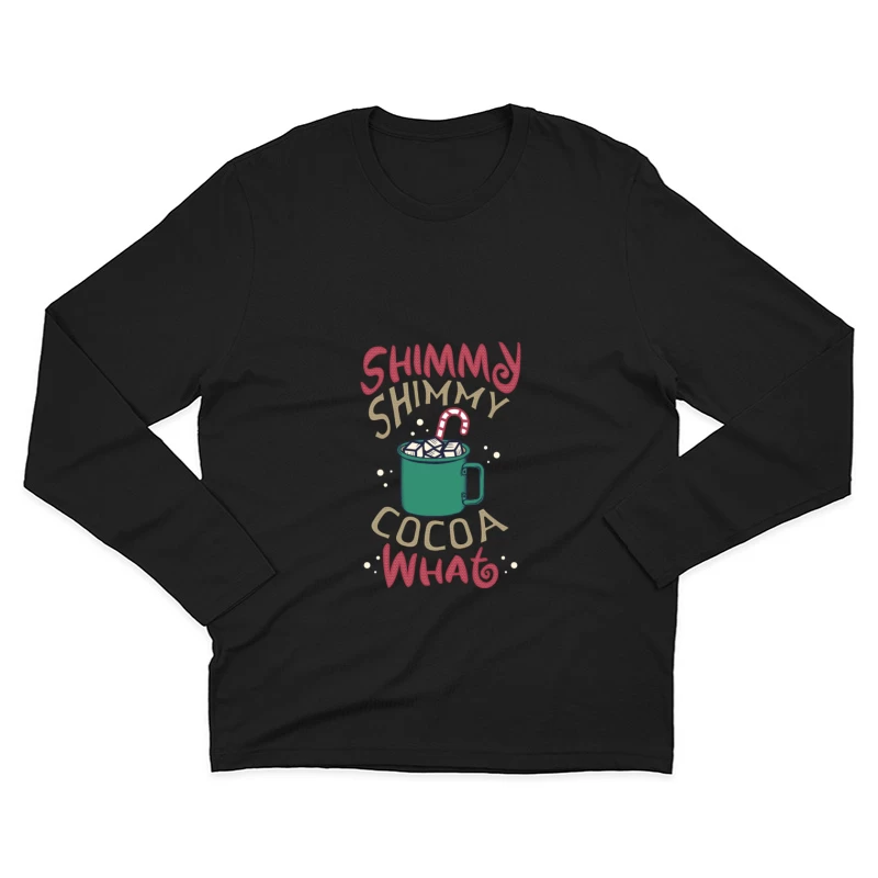 Tasse de chocolat chaud et canne en sucre Homme Manches Longues T-Shirt