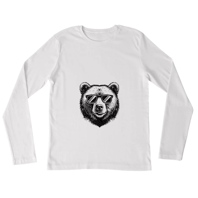 Bär mit Sonnenbrille Damen Langarm T-Shirt