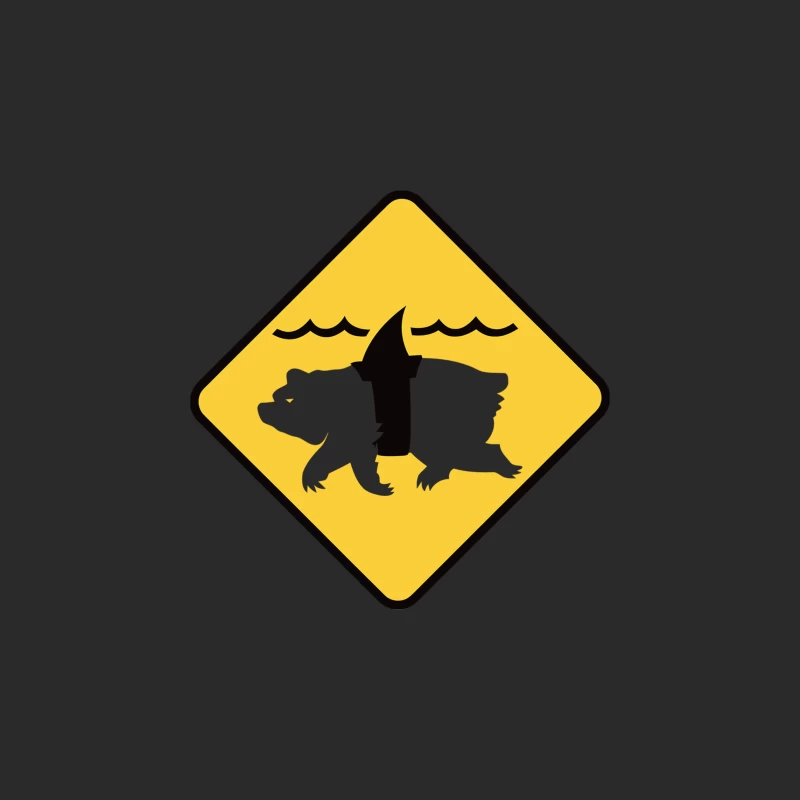 Unusual Wildlife Warning: Polar Bear with Shark Fin Baseball Cap