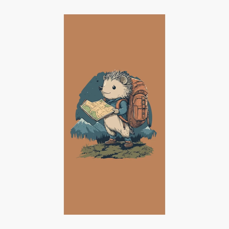 Adventurous Hedgehog Backpacker Exploring Mountains iPhone Case