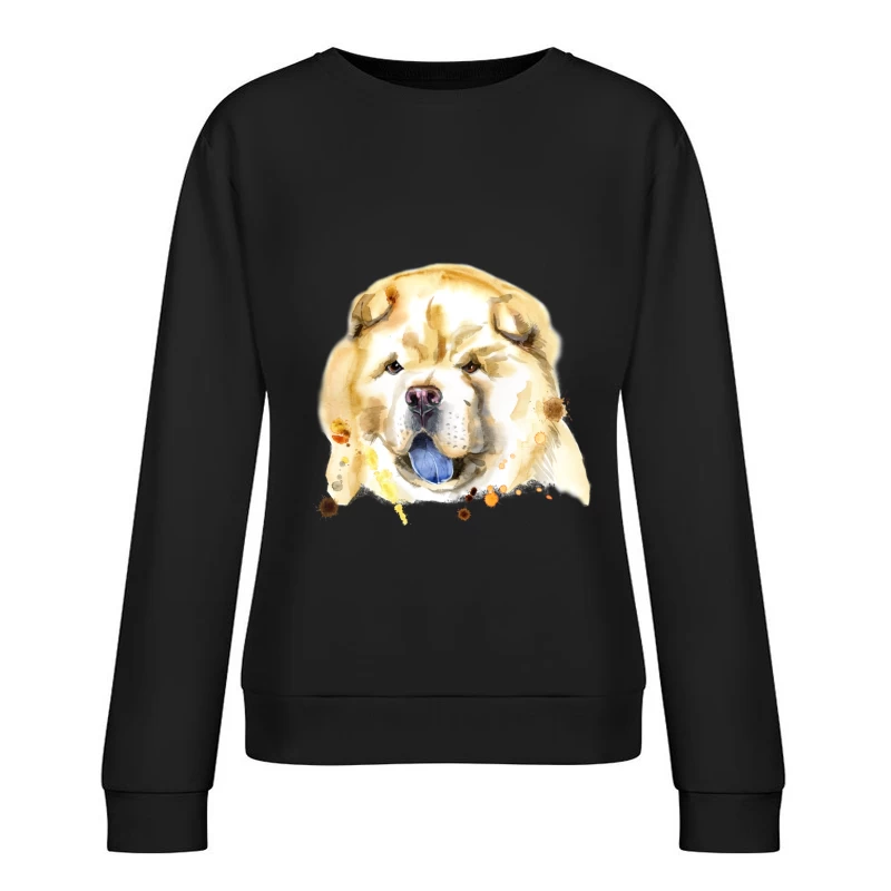 Portrait artistique de chien au pelage doré Femme Sweat-shirt à enfiler