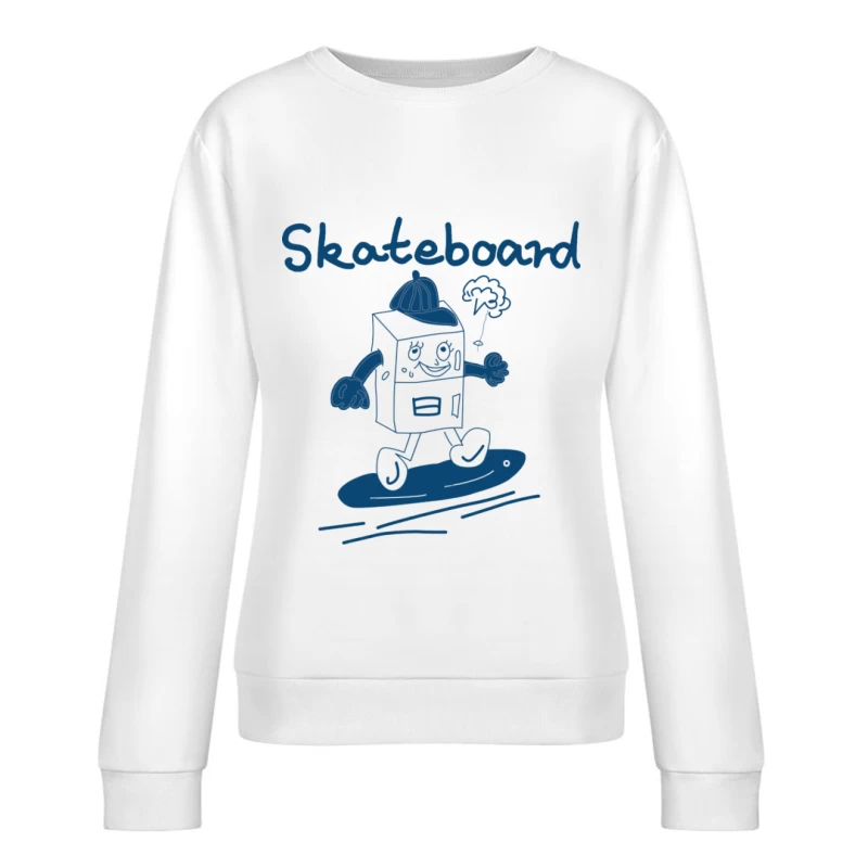 Roboter auf Skateboard mit Mütze Damen Pullover Sweatshirt