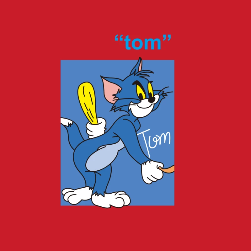 Tom der Cartoon-Katze mit Keule Herren Pullover Hoodie