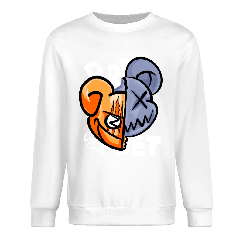 Kreatives Bären-Masken-Design Herren Pullover Sweatshirt