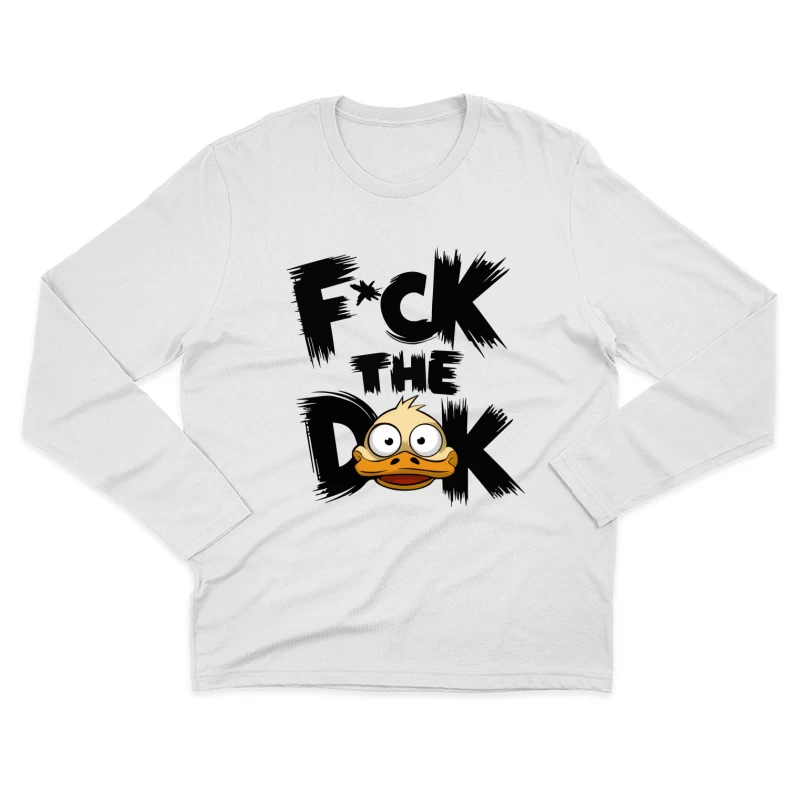 Angry Cartoon Duck Male Long Sleeve T-Shirt