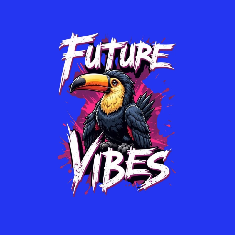 Future Vibes with a Colorful Toucan Throw Pillow