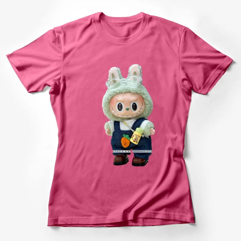Niedliche Puppe mit Hasenohren und Overalls Damen T-Shirt