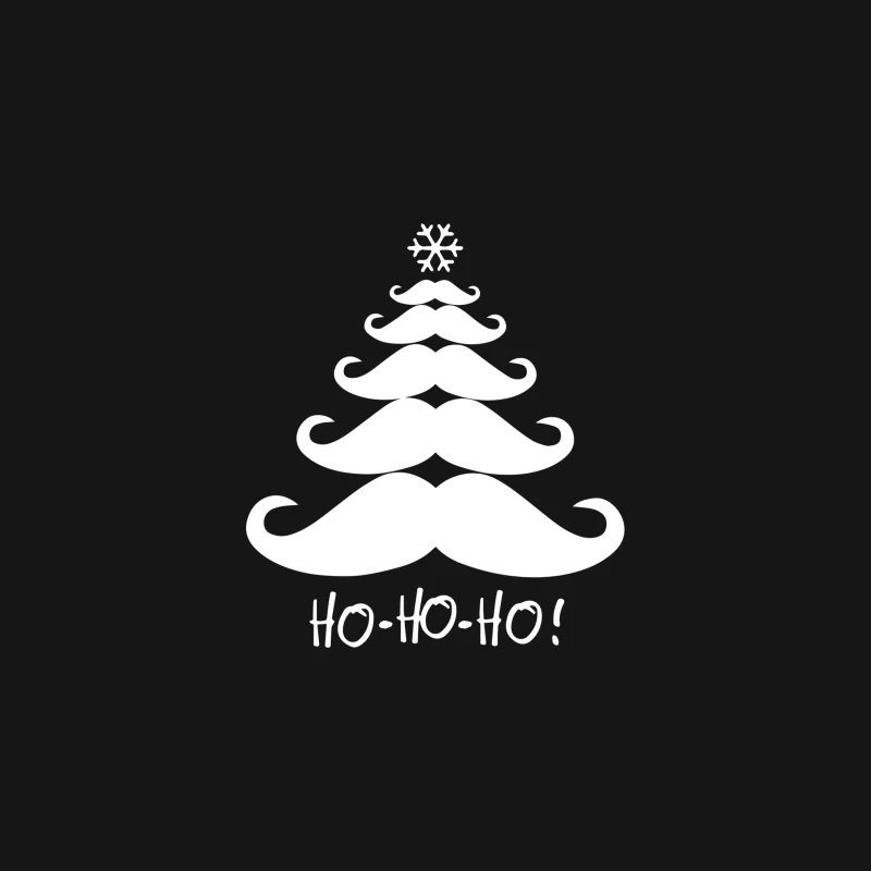 Moustache Christmas Tree Ho Ho Ho Snowflake Desk Mat