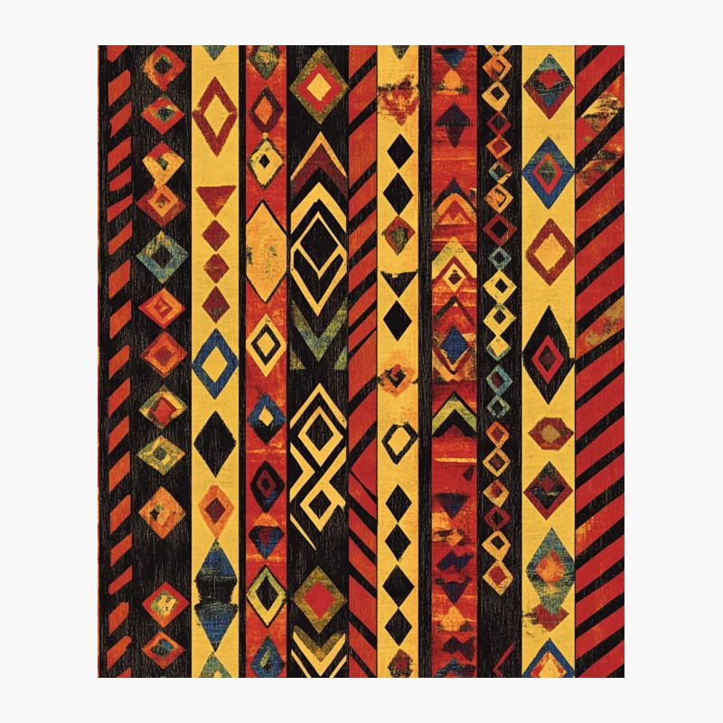 Vibrant Geometric Ethnic Pattern Cotton Tote Bag