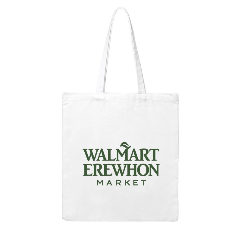 Walmart-Erewhon Market Logo Parody in Green Cotton Tote Bag