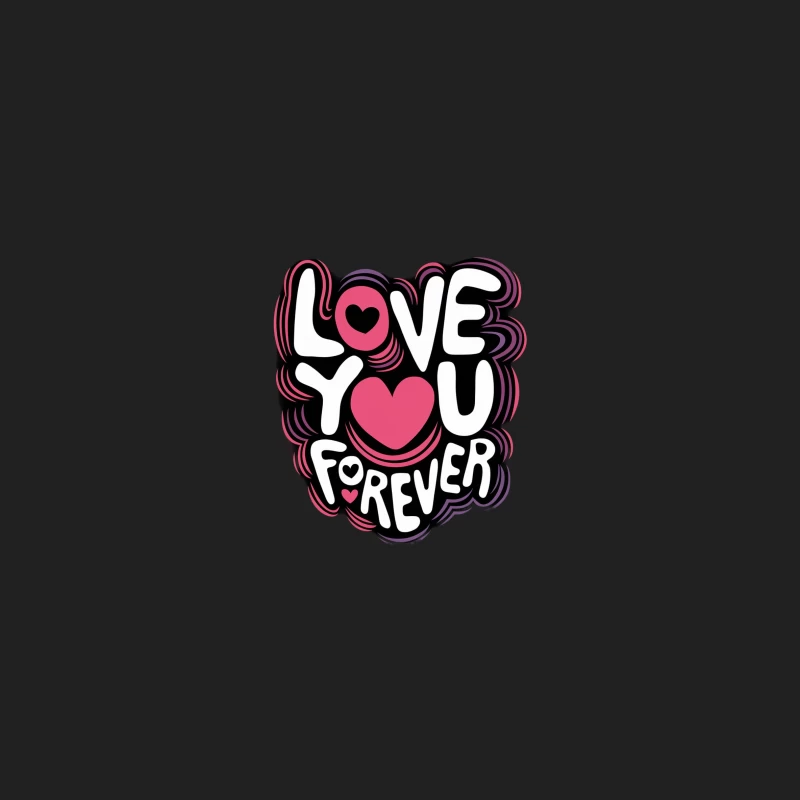 Romantic Love Typography with Hearts Bucket Hat