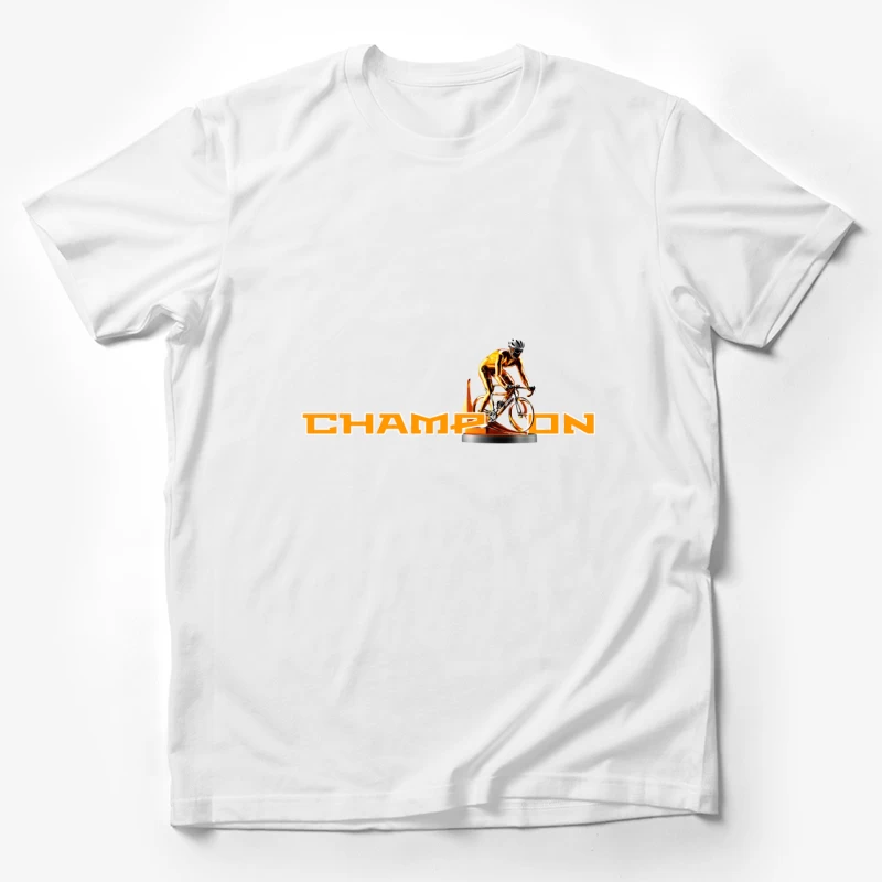 Champion Cycling Sports Logo with Trophy Cyclist Male T-Shirt