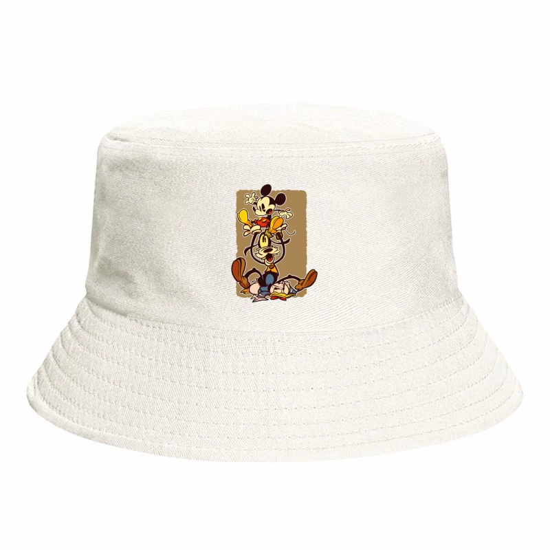 Classic Cartoon Chaos: A Tower of Laughter Bucket Hat