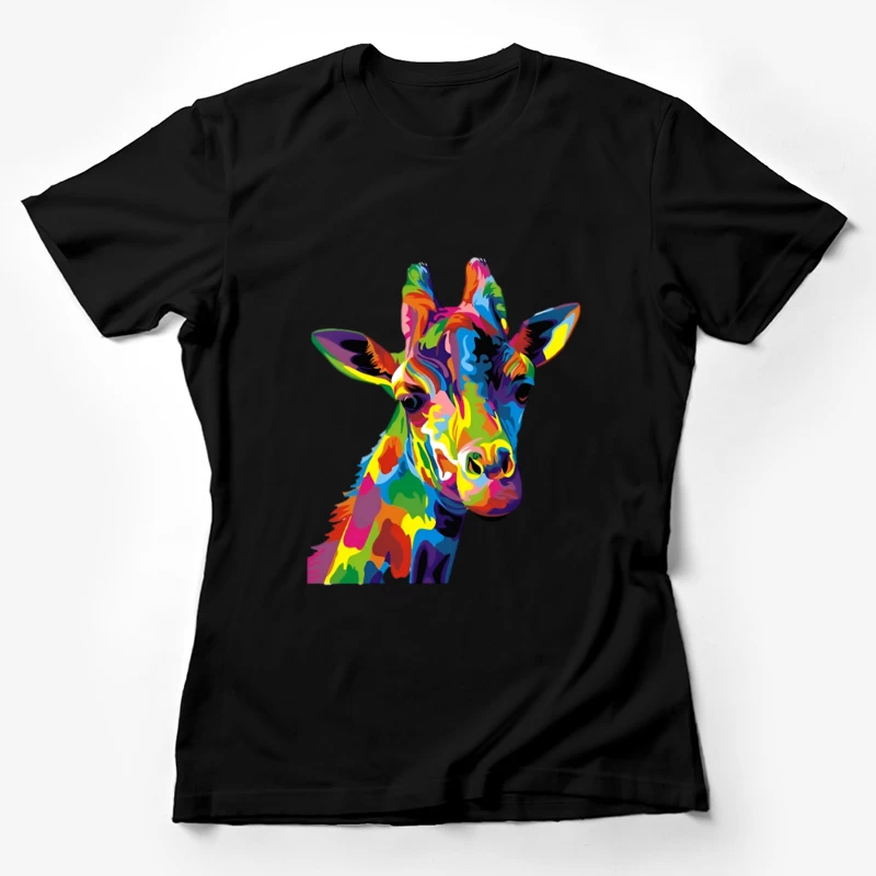 Buntes Giraffen-Porträt Damen T-Shirt
