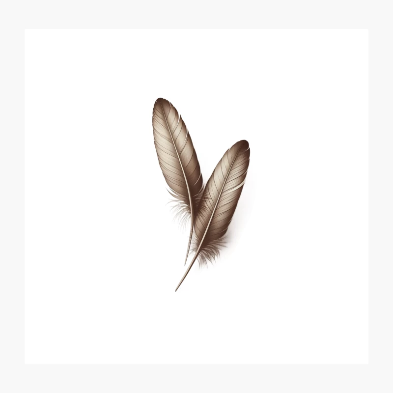 Elegant Brown Bird Feathers: Delicate Natural Plumage Throw Pillow