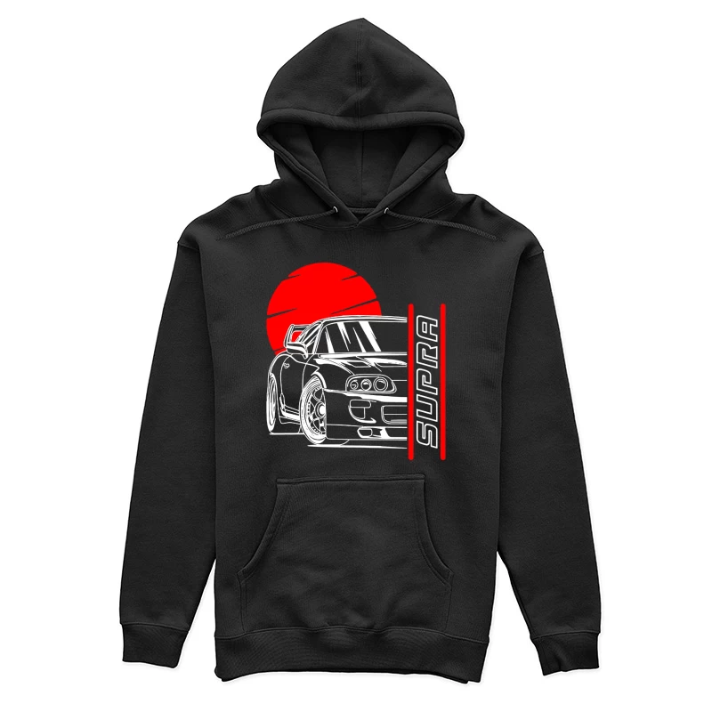 Rotes Auto-Design mit Supra-Schriftzug Damen Pullover Hoodie