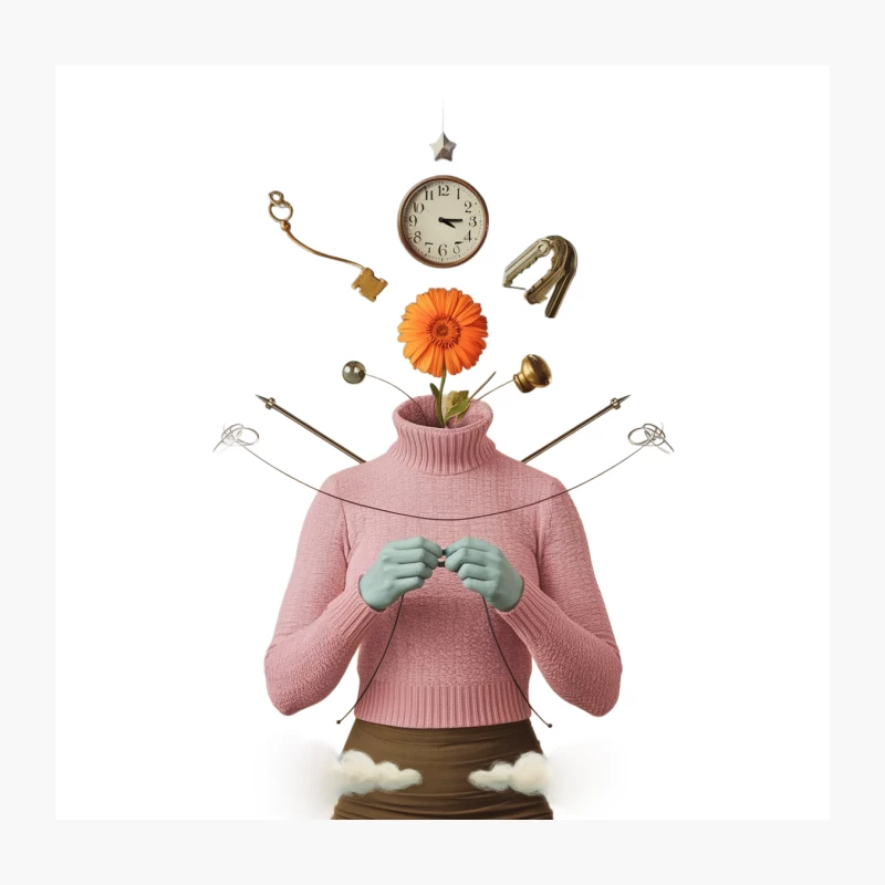 Surreal Representation of Modern Life's Juggling Act Throw Pillow