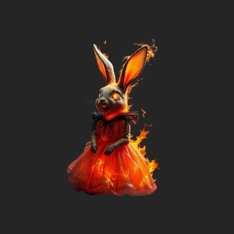 Fiery Rabbit in a Dress Male Pullover Sweatshirt