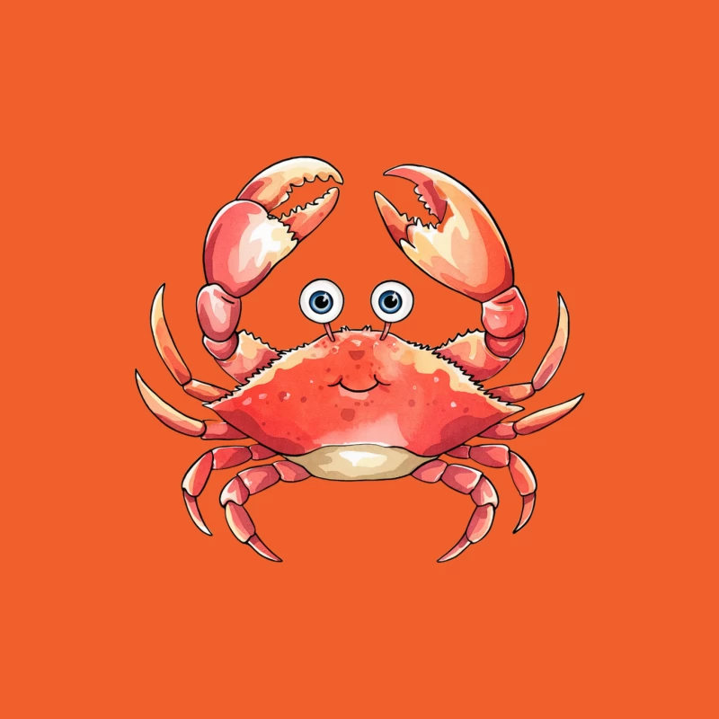Cute Cartoon Red Crab Illustration Female T-Shirt