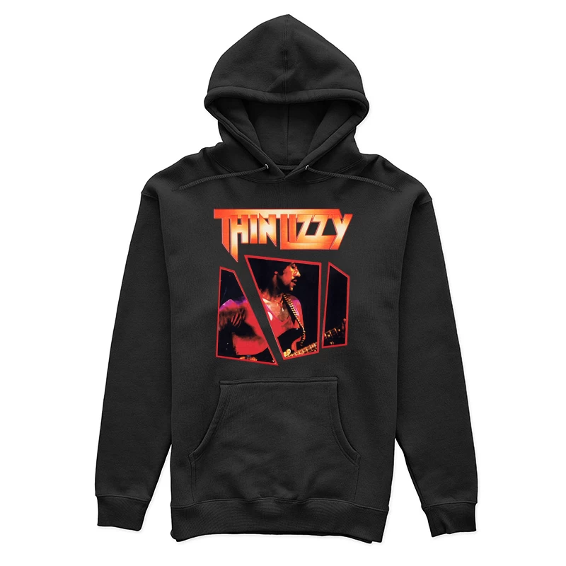 Thin Lizzy Vintage Concert Album Art with Red Typography Female Pullover Hoodie