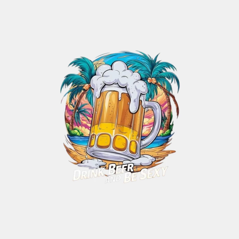 Drink Beer and Be Sexy - Tropical Vibes Male Tank Top
