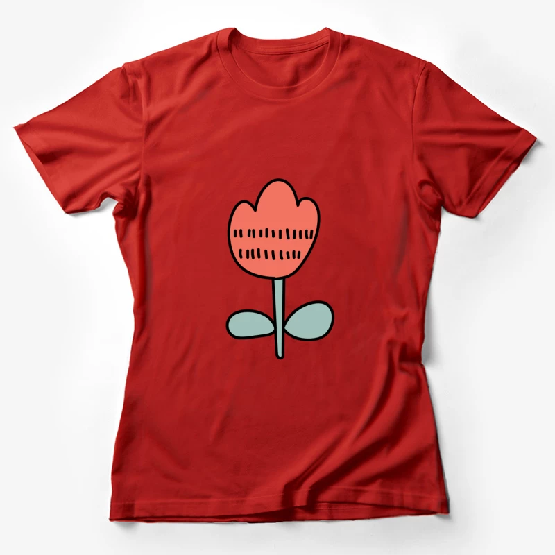 Fleur illustrée avec des motifs uniques Femme T-Shirt