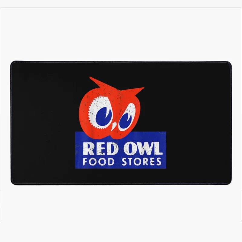 Vintage Red Owl Food Stores Logo Design Desk Mat