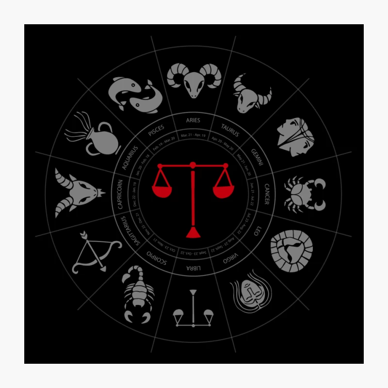 Libra Zodiac Pin
