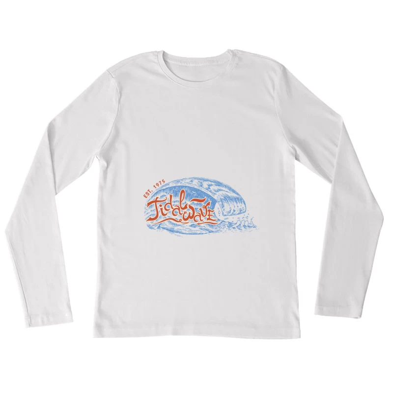 Tidal Wave Logo mit Wasserwelle Damen Langarm T-Shirt