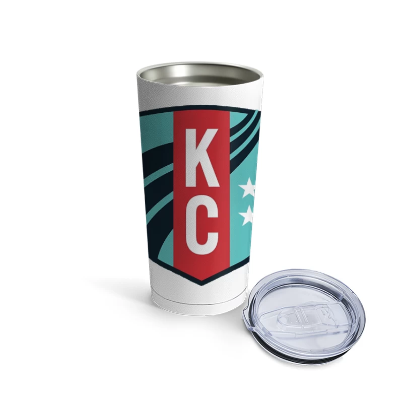 KC Sports Shield Logo with Stars Travel Mug