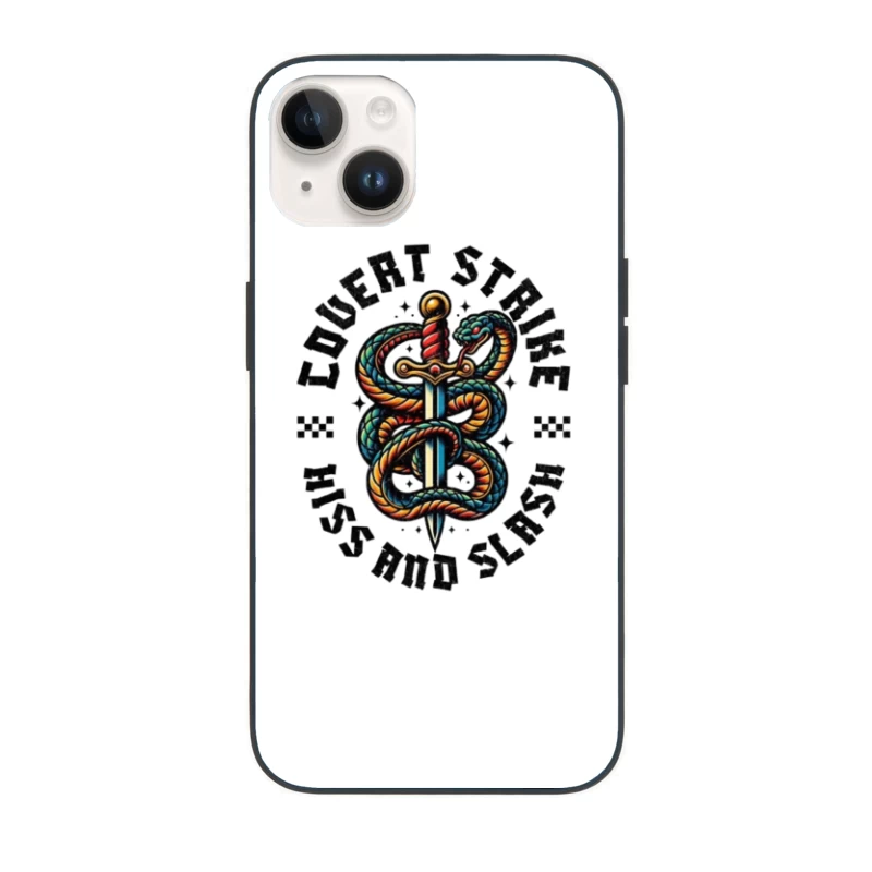 Traditional Snake and Dagger Logo Design - Covert Strike Emblem iPhone Case