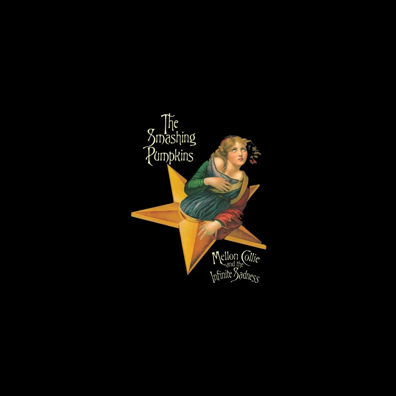 The Smashing Pumpkins' Mellon Collie Album Cover Featuring Classical Art on Golden Star iPhone Case