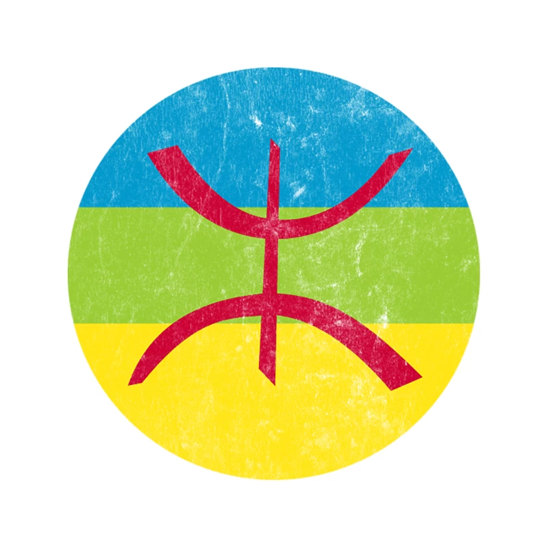Berber  Imazighen Faded-Style Flag Design Tapestry