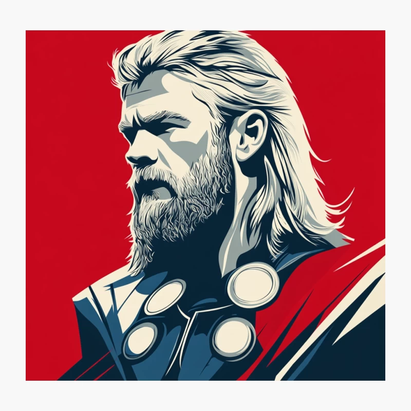 Stylized Thor Marvel Superhero Poster Art Throw Pillow