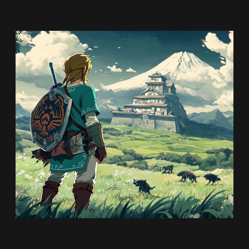 Link's Adventure in Hyrule: A Legend of Zelda Inspired Landscape Mouse Pad