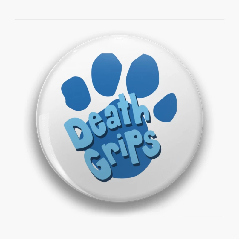 Death Grips Blue Paw Print Logo Design Pin