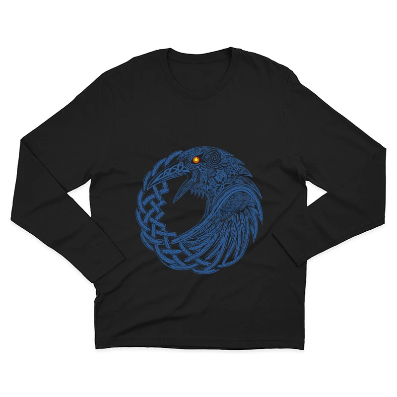 Intricate Celtic Knotwork Raven Illustration Male Long Sleeve T-Shirt