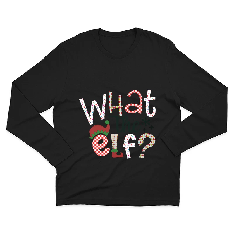 Expression drôle de Noël avec lutin Homme Manches Longues T-Shirt