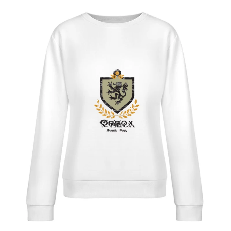 Blason avec lion et couronne Femme Sweat-shirt à enfiler