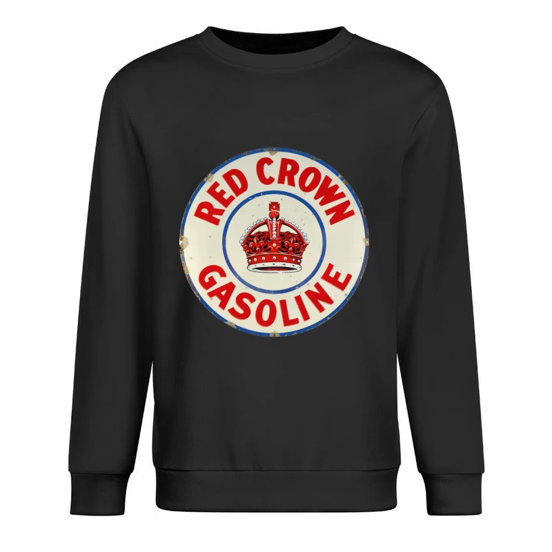 Vintage Red Crown Gasoline Round Metal Sign with Royal Crown Logo Male Pullover Sweatshirt